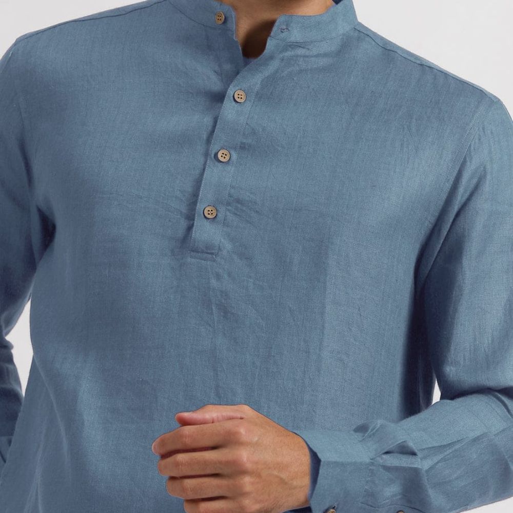 Grey Linen Kurta