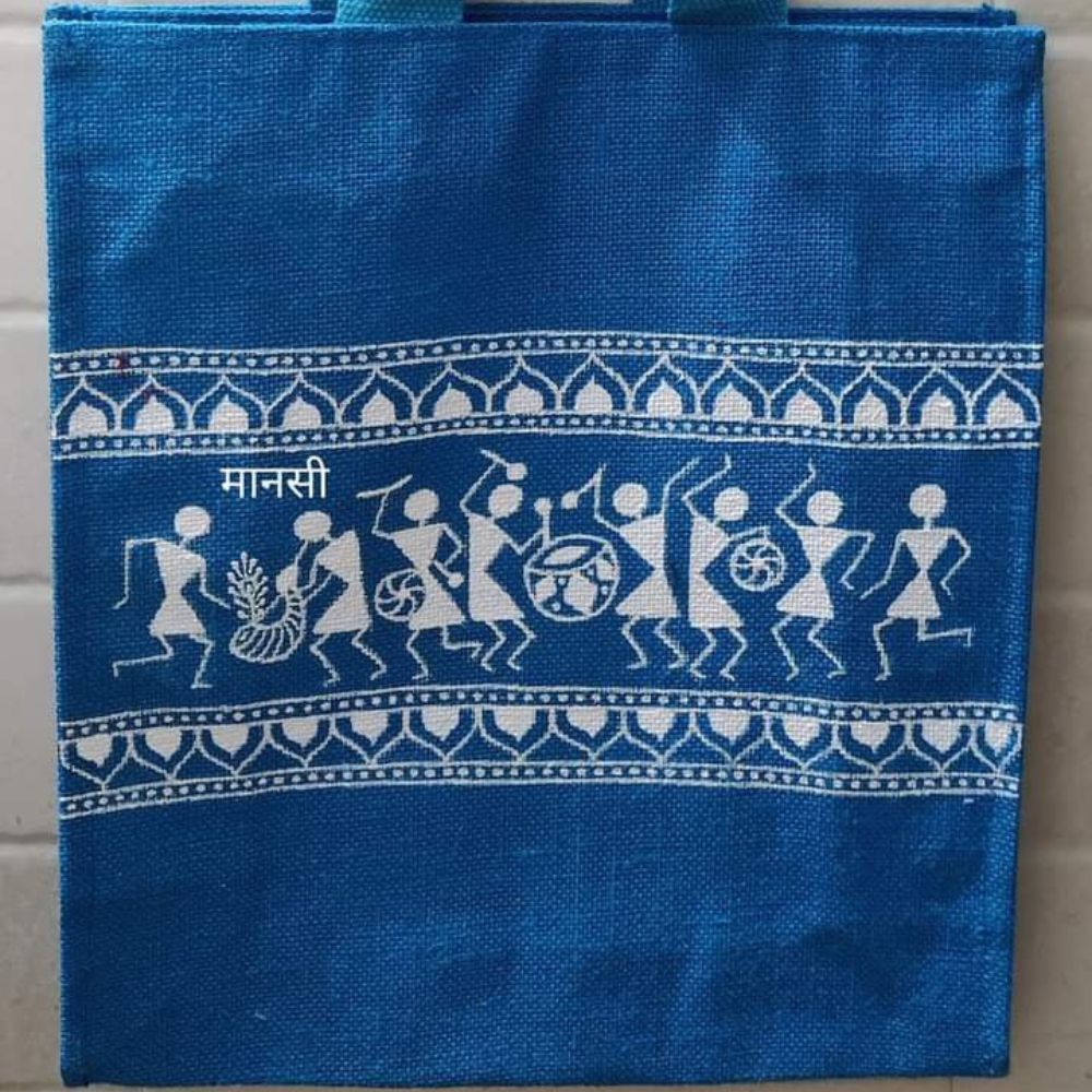 Tussar Saree with Madhubani Bride, Doli, and Kaahar Painting