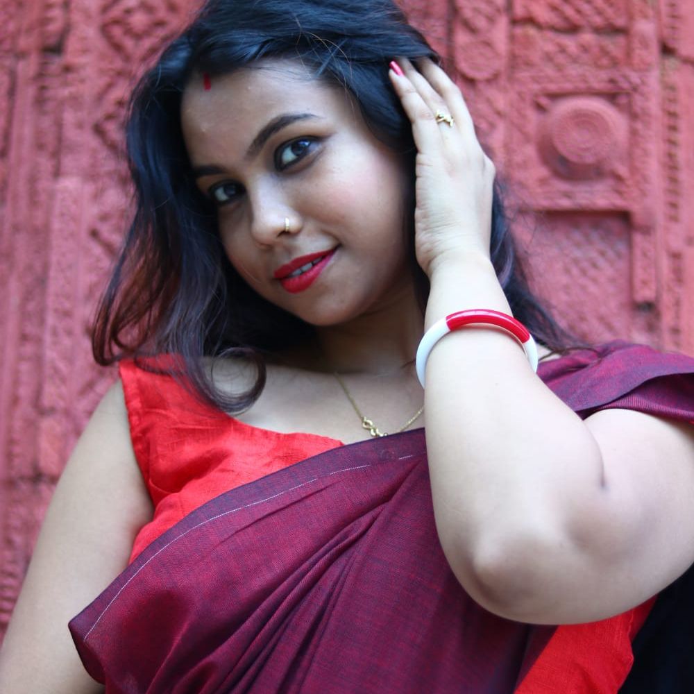 Tussar Saree with Madhubani Bride, Doli, and Kaahar Painting