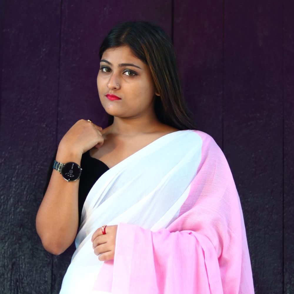 Tussar Saree with Madhubani Bride, Doli, and Kaahar Painting