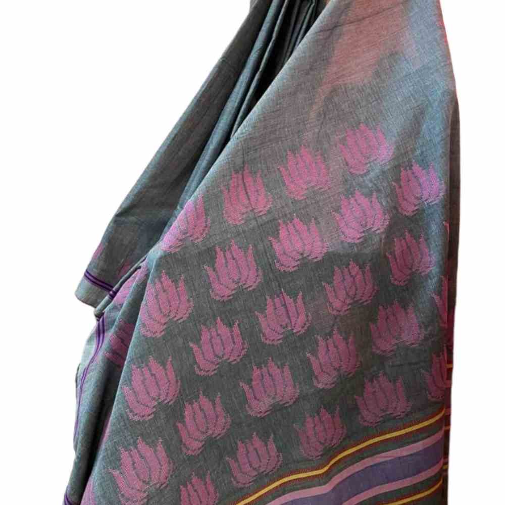 The Nocturnal Elegance Bawan Buti Saree